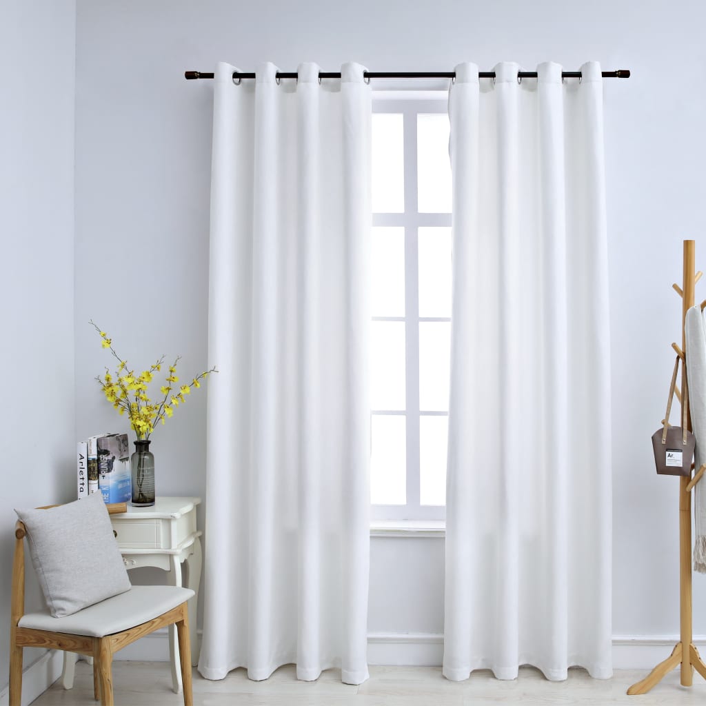 Vidaxl -gardiner mörkare med ringar 2 st 140x225 cm av -vit