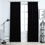 Vidaxl -gardiner Blackout 2 st med krokar 140x245 cm Velvet svart