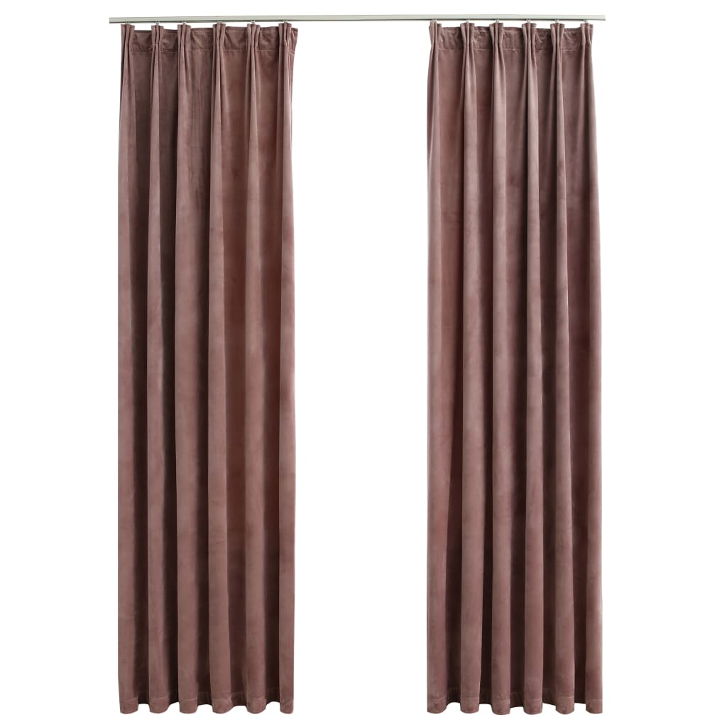 Cortinas Vidaxl Blackout 2 STS con ganchos 140x245 CM Velvet Pink