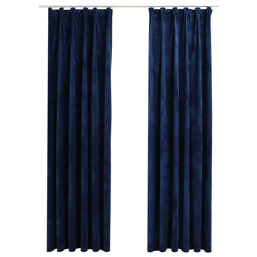 Vidaxl curtins Blackout 2 STS mat Haken 140x175 cm Velvet blo