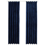 Tende vidaxl blackout 2 m con ganci 140x175 cm blu di velluto