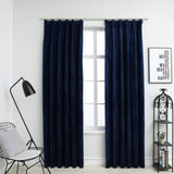 Tende vidaxl blackout 2 m con ganci 140x175 cm blu di velluto