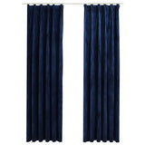 Vidaxl -gardiner Blackout 2 st med krokar 140x245 cm Velvet Blue