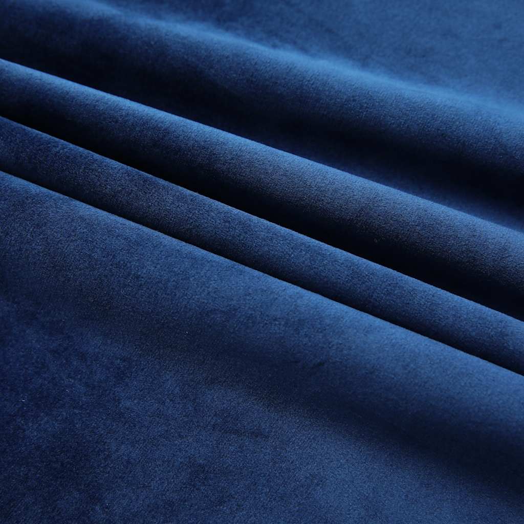 Vidaxl -gardiner Blackout 2 st med krokar 140x245 cm Velvet Blue