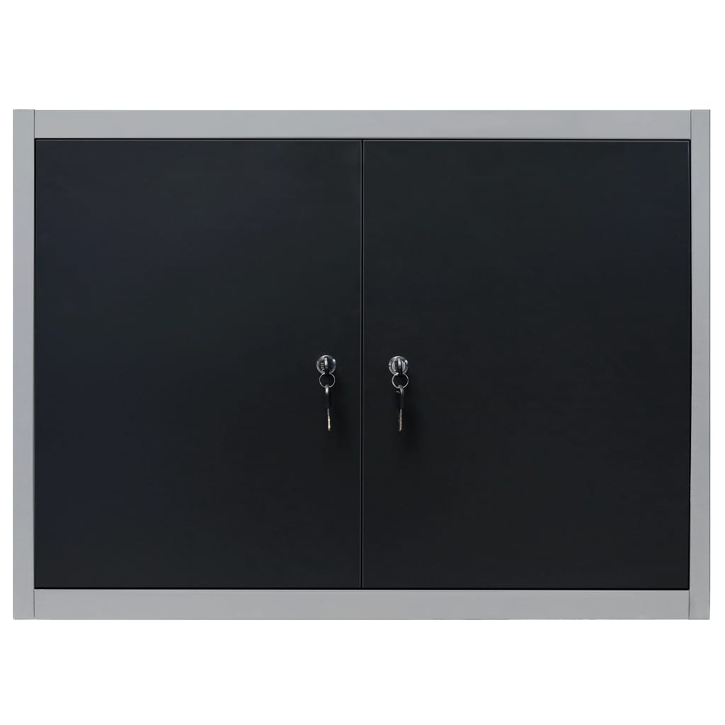 Vidaxl tool cabinet for the wall metal gray and black