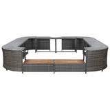 Vidaxl Spa-Ombouw Square 268x268x55 cm Poly Rattan Grey