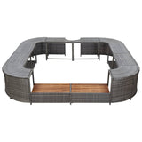 Vidaxl Spa-Bomouw Square 268x268x55 cm Poly Rattan Grey