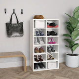 Vidaxl Shoe Rack 54x34x100.5 cm de madera procesada blanca