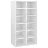 Vidaxl Shoe Ratch 54x34x100.5 cm de madera procesada de alto brillo blanco