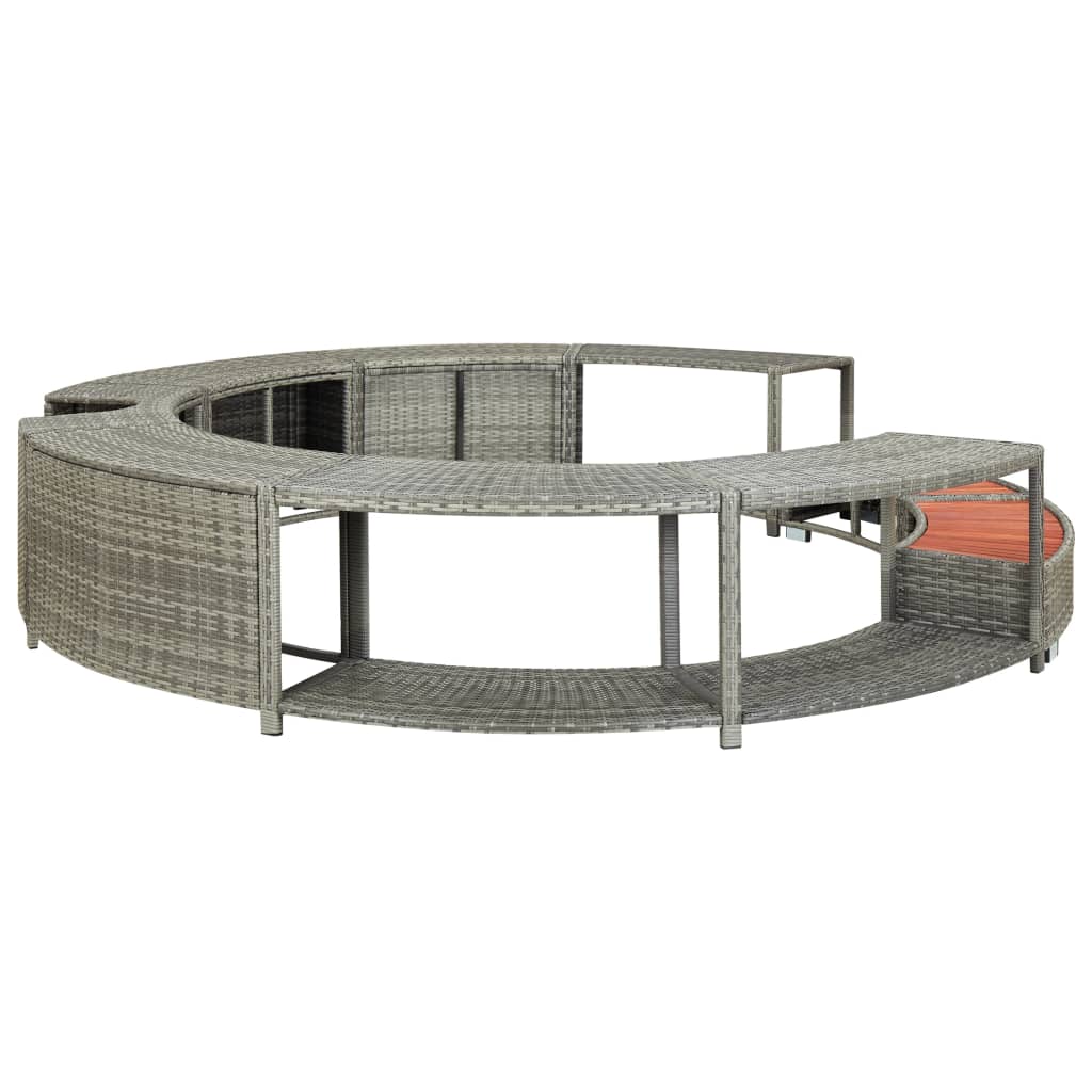 Vidaxl Hottub-Obouw Poly Rattan Grey