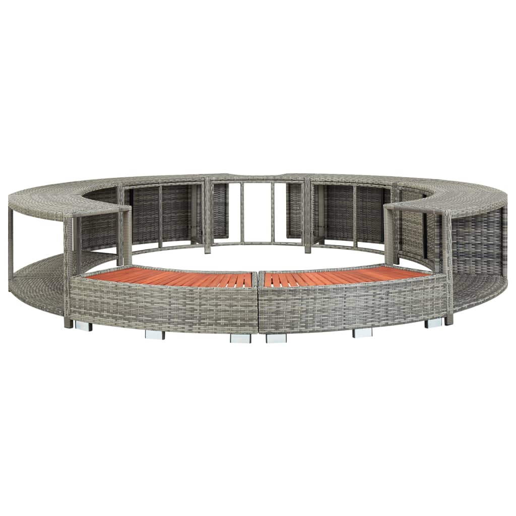 Vidaxl HotTub-Ombouw Poly Rattan Gray