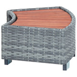 Vidaxl Splash 92x45x25 cm Poly Rattan Grey