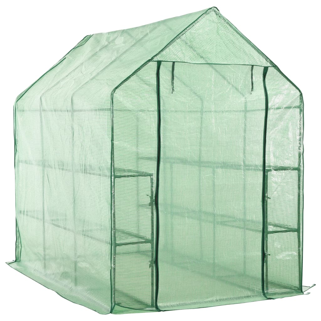 Vidaxl Walk -in Greenhouse z 12 półkami 143x214x196 cm Steel