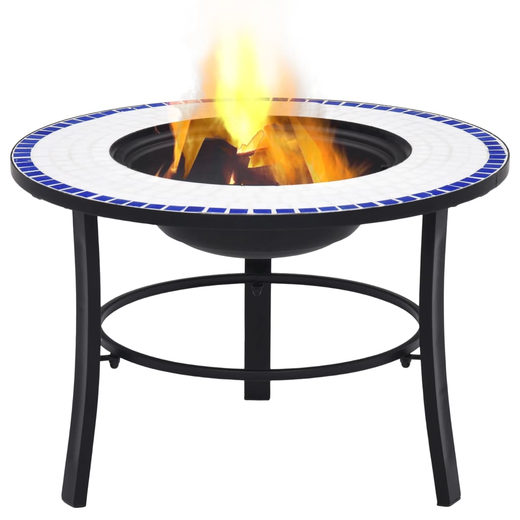 Vidaxl Fire Bowl Mosaic 68 cm Cerámico azul y blanco