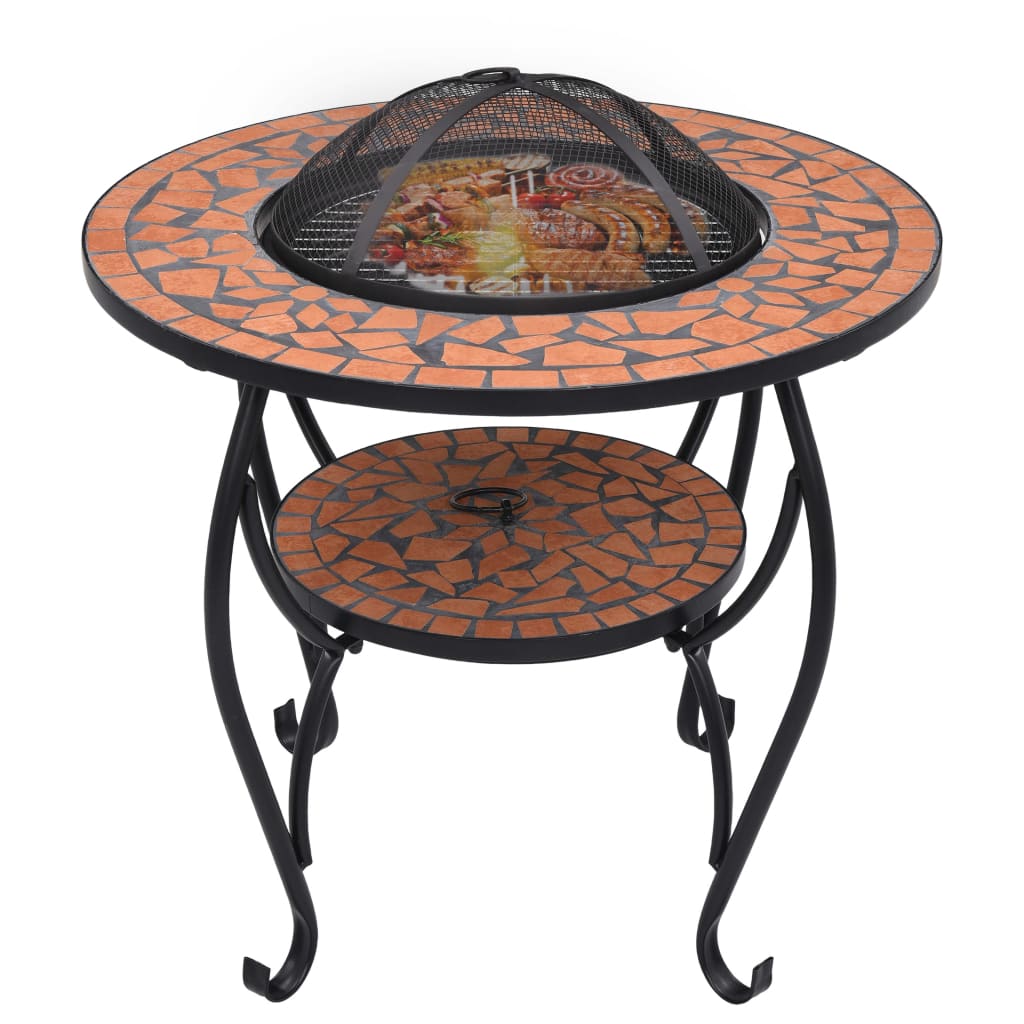 Vidaxl Fire Table Mosaic 68 cm Terracotta in ceramica