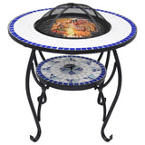 Vidaxl Table de fuego Mosaic 68 cm Cerámico azul y blanco