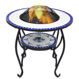 Vidaxl Fire Table Mosaic 68 cm ceramiczny niebieski i biały