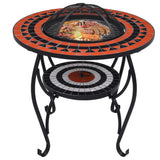 Vidaxl Fire table mosaic 68 cm ceramic terracotta -colored and white