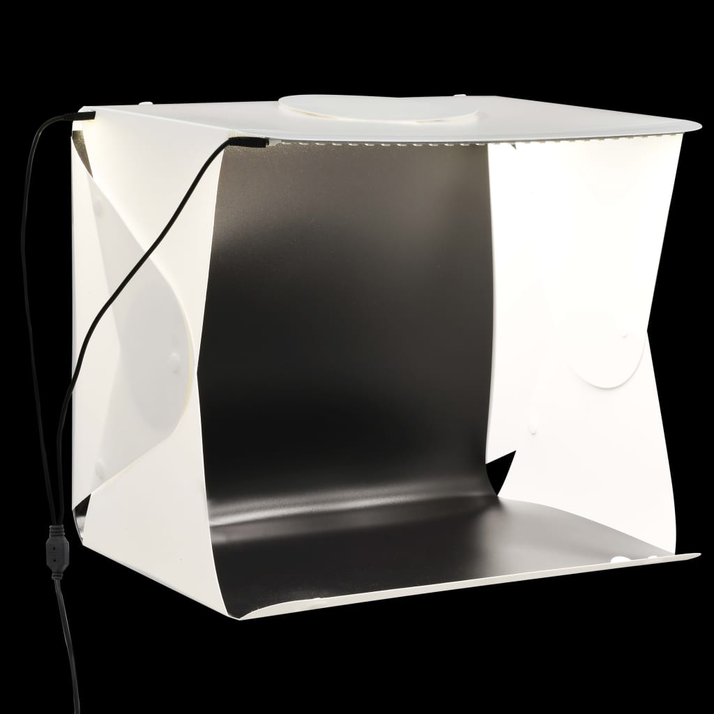 Vidaxl Photo Recorder Box med LED -vikbar 40x34x37 cm plastvit