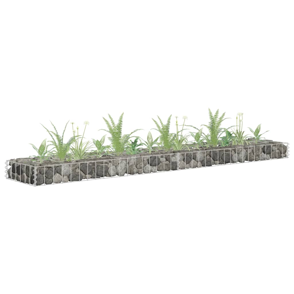 Vidaxl Gabion Planter hevet 180x30x10 cm galvanisert stål