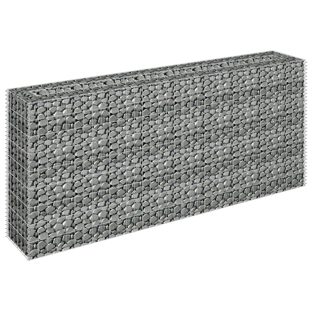 VidaXL Gabion Planter raised 180x30x90 cm galvanized steel