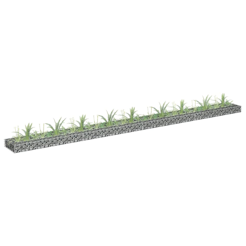 Vidaxl Gabion Planter Insented 360x30x10 cm galvanisert stål