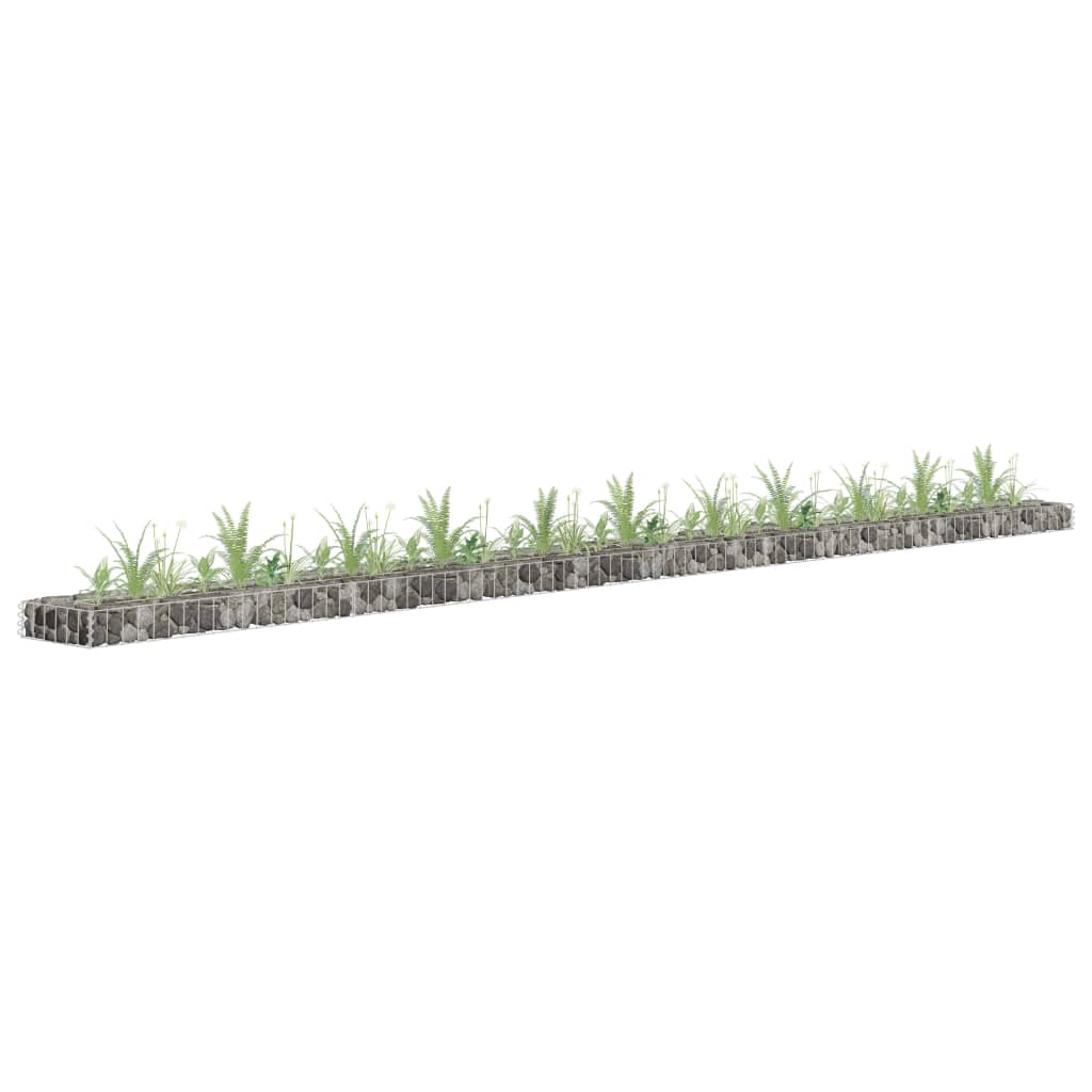 Vidaxl Gabion Planter Insented 450x30x10 cm galvanisert stål