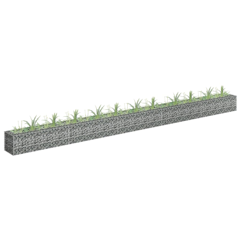 Vidaxl Gabion Planning Box hevet 450x30x30 cm galvanisert stål