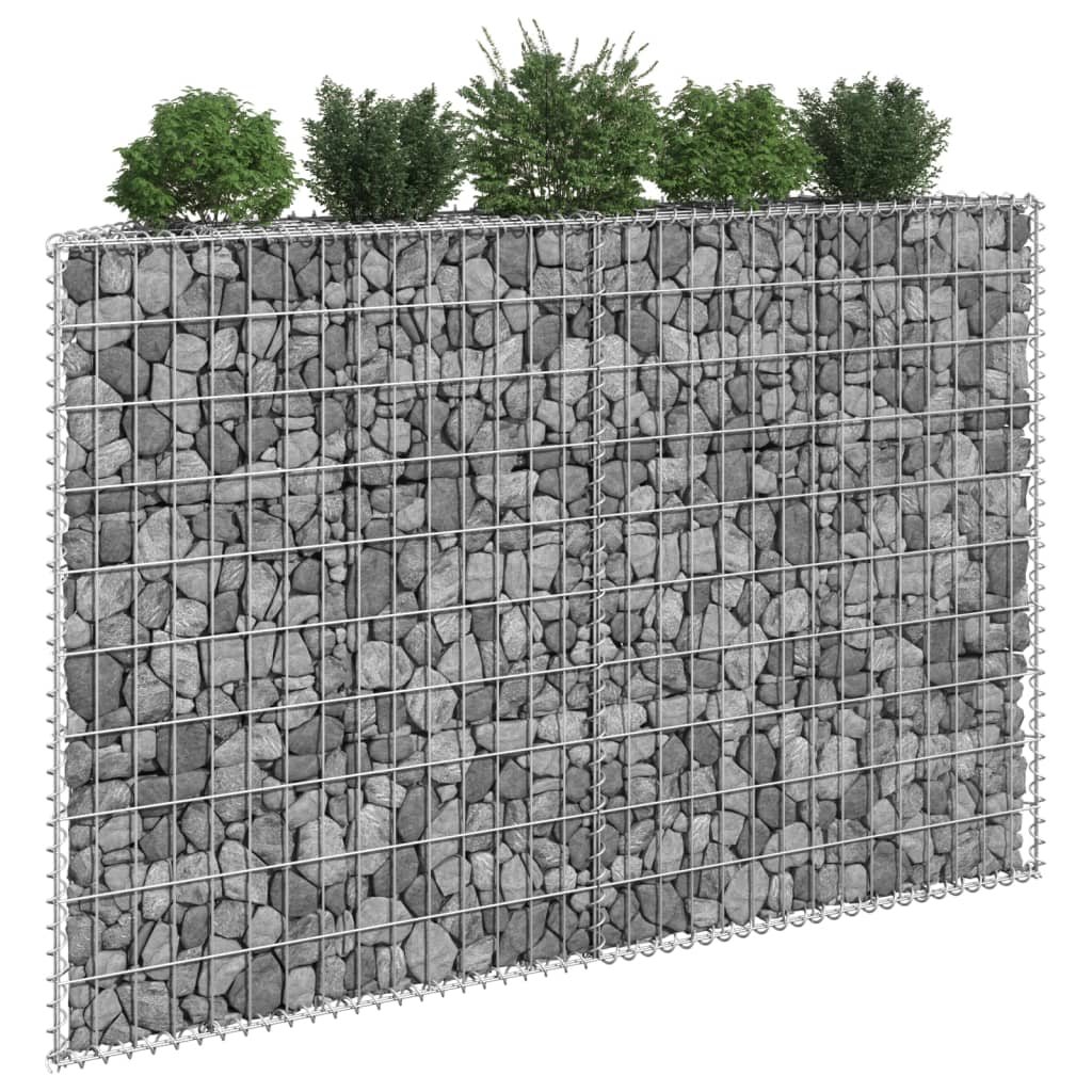 Vidaxl Gabion Planning Bucket Trapezium 150x20x100 cm galvanisert stål