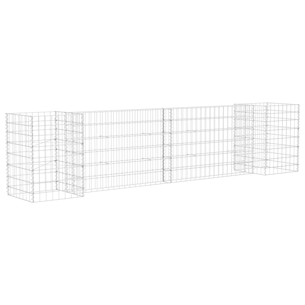 Vidaxl Gabion Planter H-formet 260x40x60 cm ståltråd