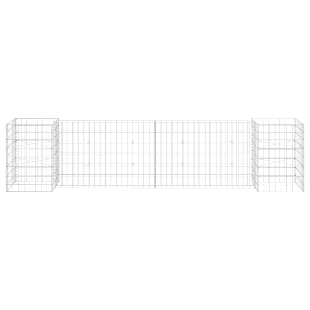 VidaXL Gabion Planter H-shaped 260x40x60 cm steel wire