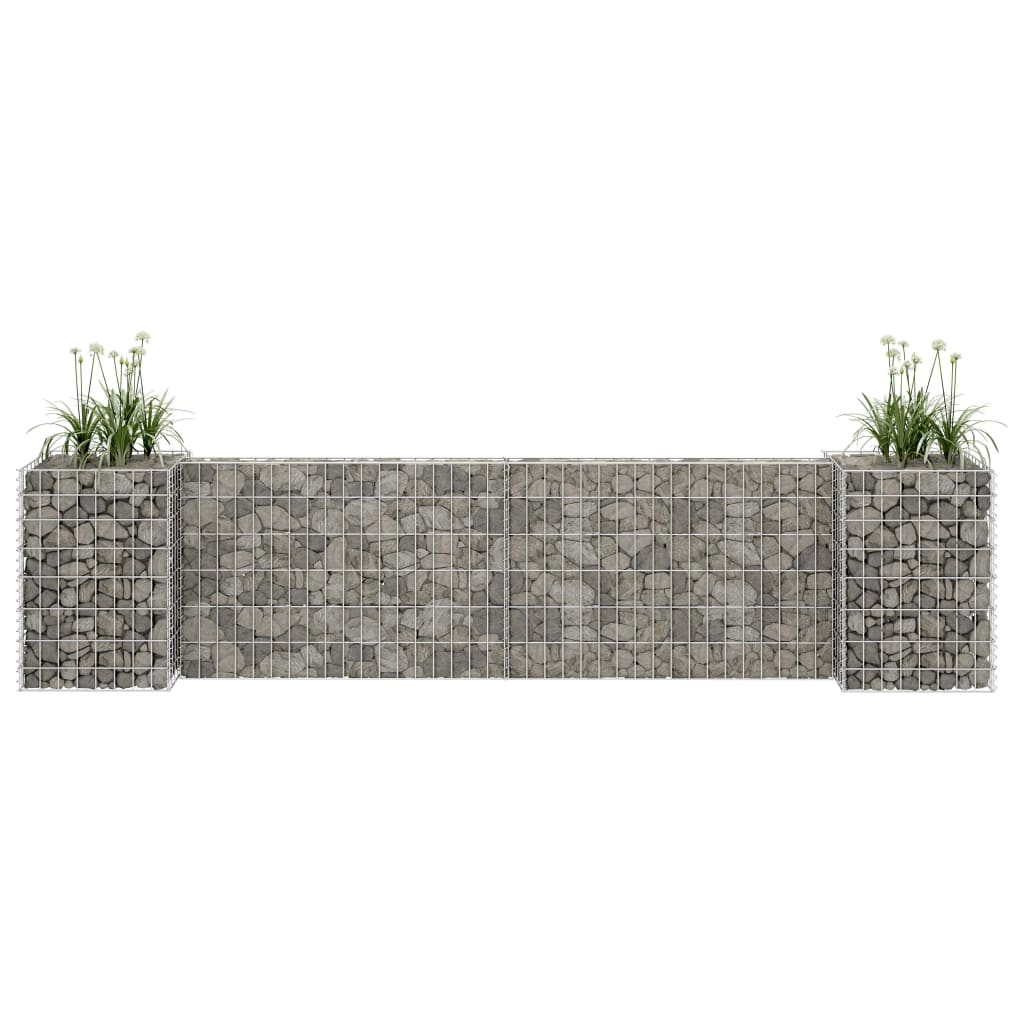 VidaXL Gabion Planter H-shaped 260x40x60 cm steel wire