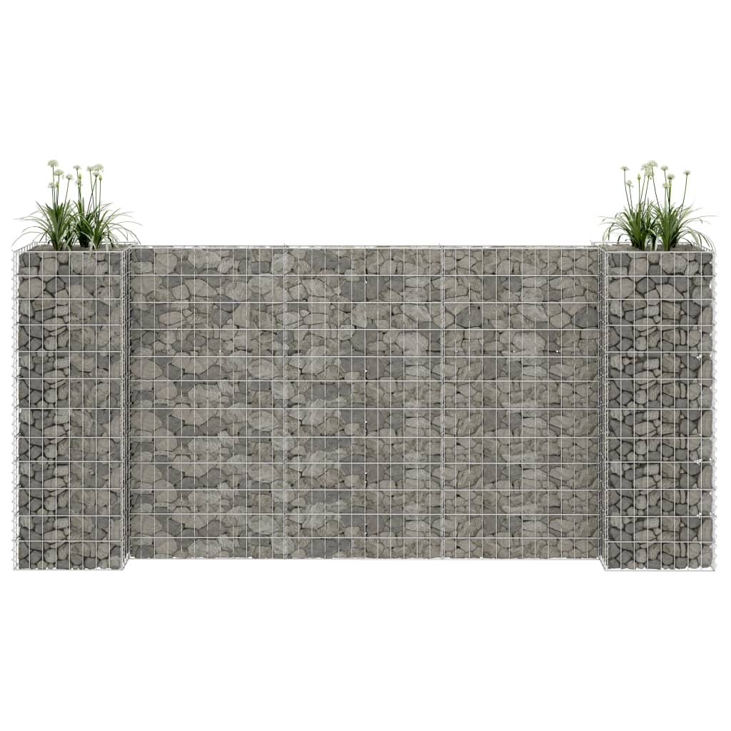 Vidaxl Gabion Planter H-v obliki jeklene žice 260x40x120 cm