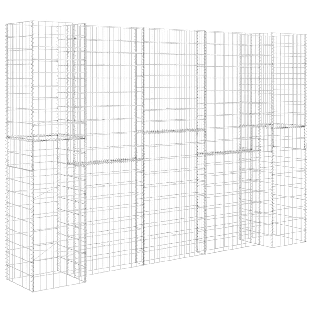 Vidaxl Gabion Planter H-formet 260x40x180 cm ståltråd