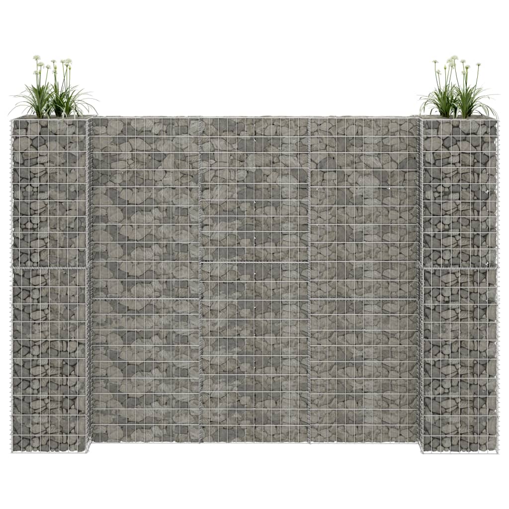 Vidaxl Gabion-Pflanzer H-förmig 260 x 40 x 180 cm Stahldraht