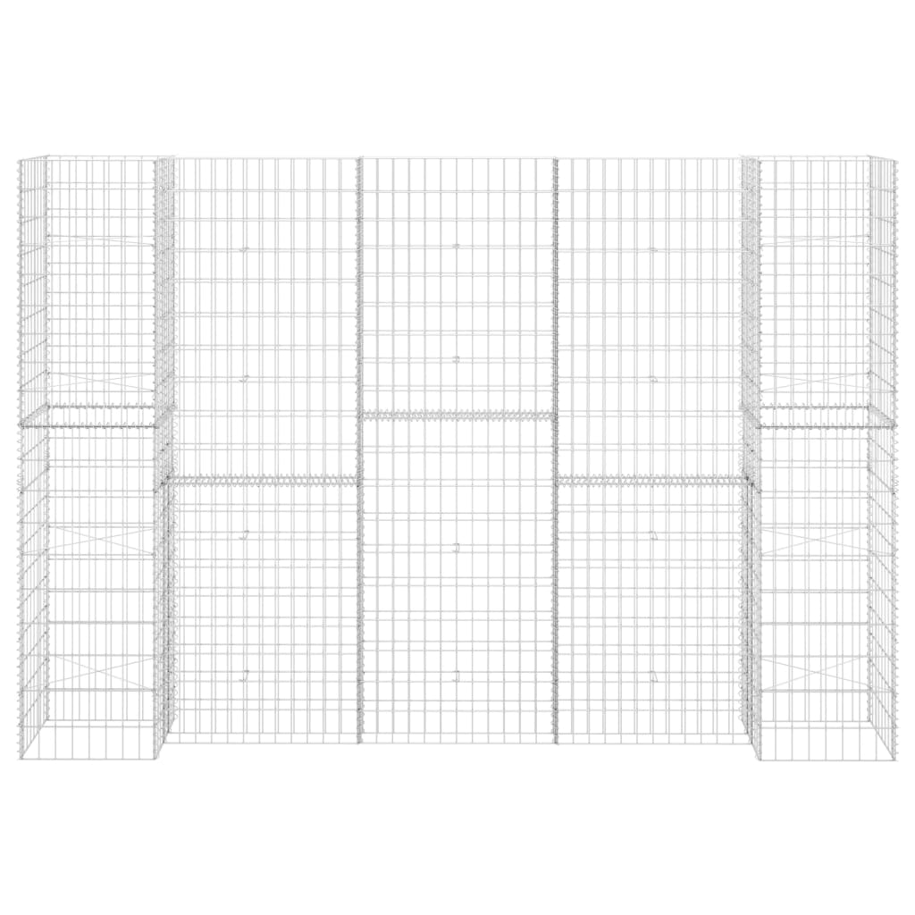 Plantador Vidaxl Gabion en forma de alambre de acero 260x40x200 cm de acero