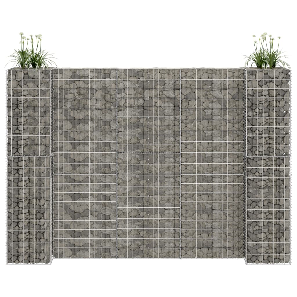 VidaXL Gabion Planter H-shaped 260x40x200 cm steel wire