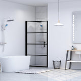 Vidaxl shower door 81x195 cm hardened glass black