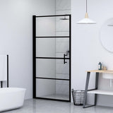 Vidaxl shower door 91x195 cm hardened glass black