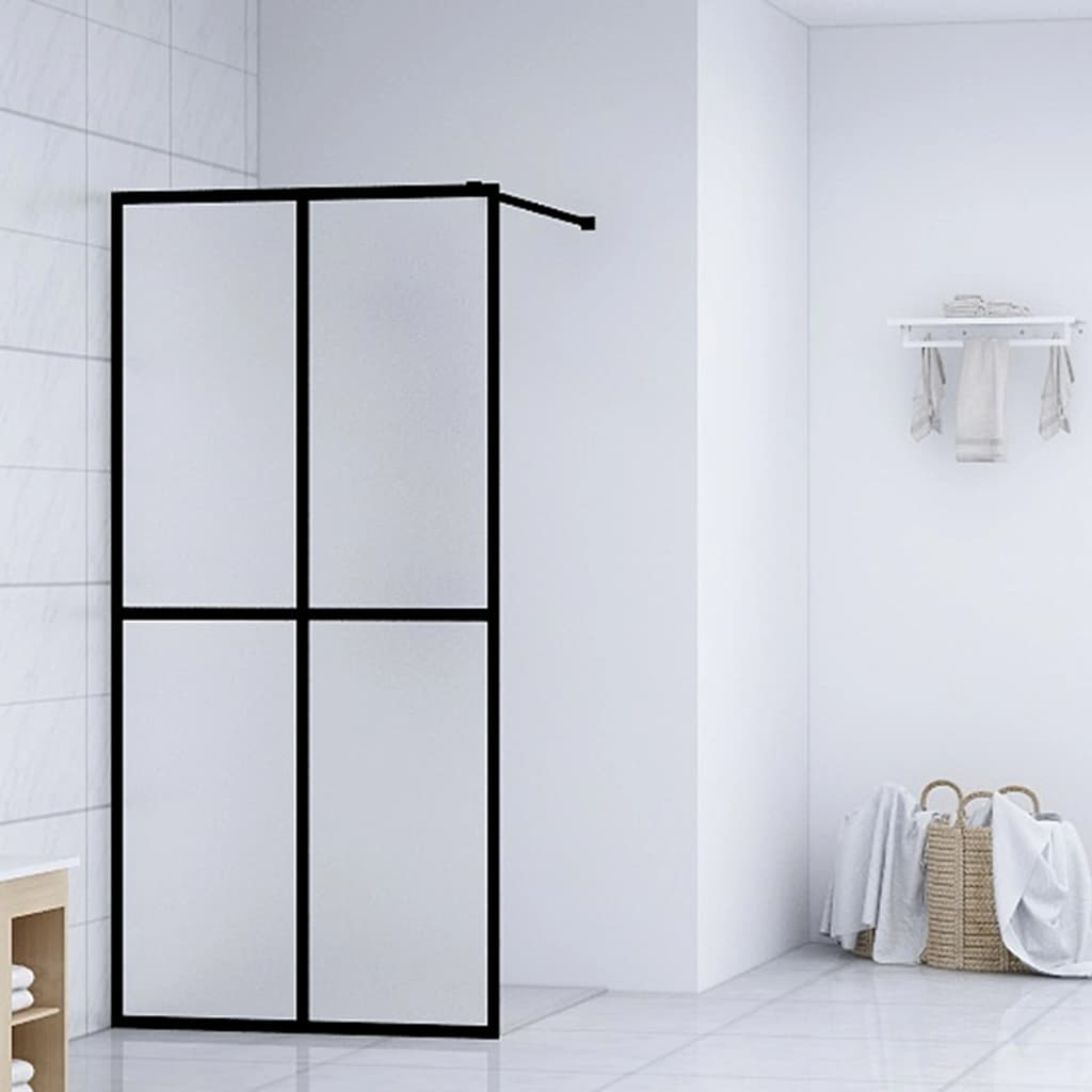 VidaXL Walk -in shower wall 90x195 cm Matte tempered glass