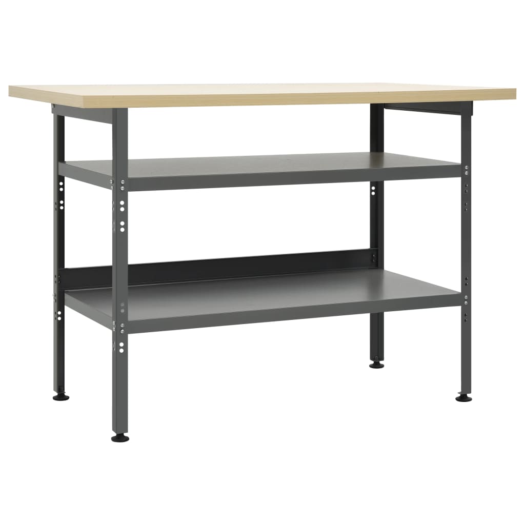 Vidaxl Workbench 120x60x85 cm en acier gris