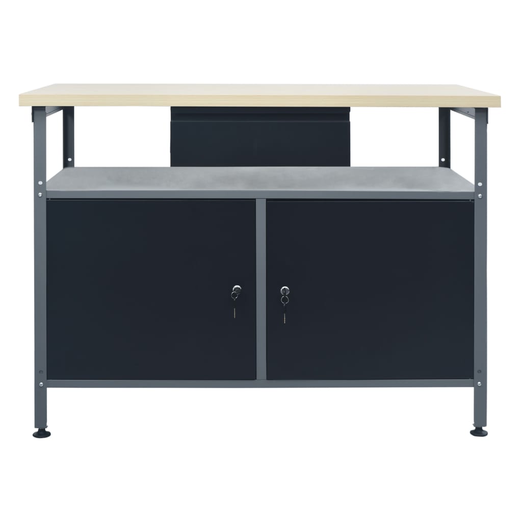 VidaXL Werkbank 120x60x85 cm staal zwart