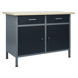 Vidaxl Workbench 120x60x85 cm en acier noir