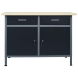 Vidaxl Workbench 120x60x85 cm en acier noir