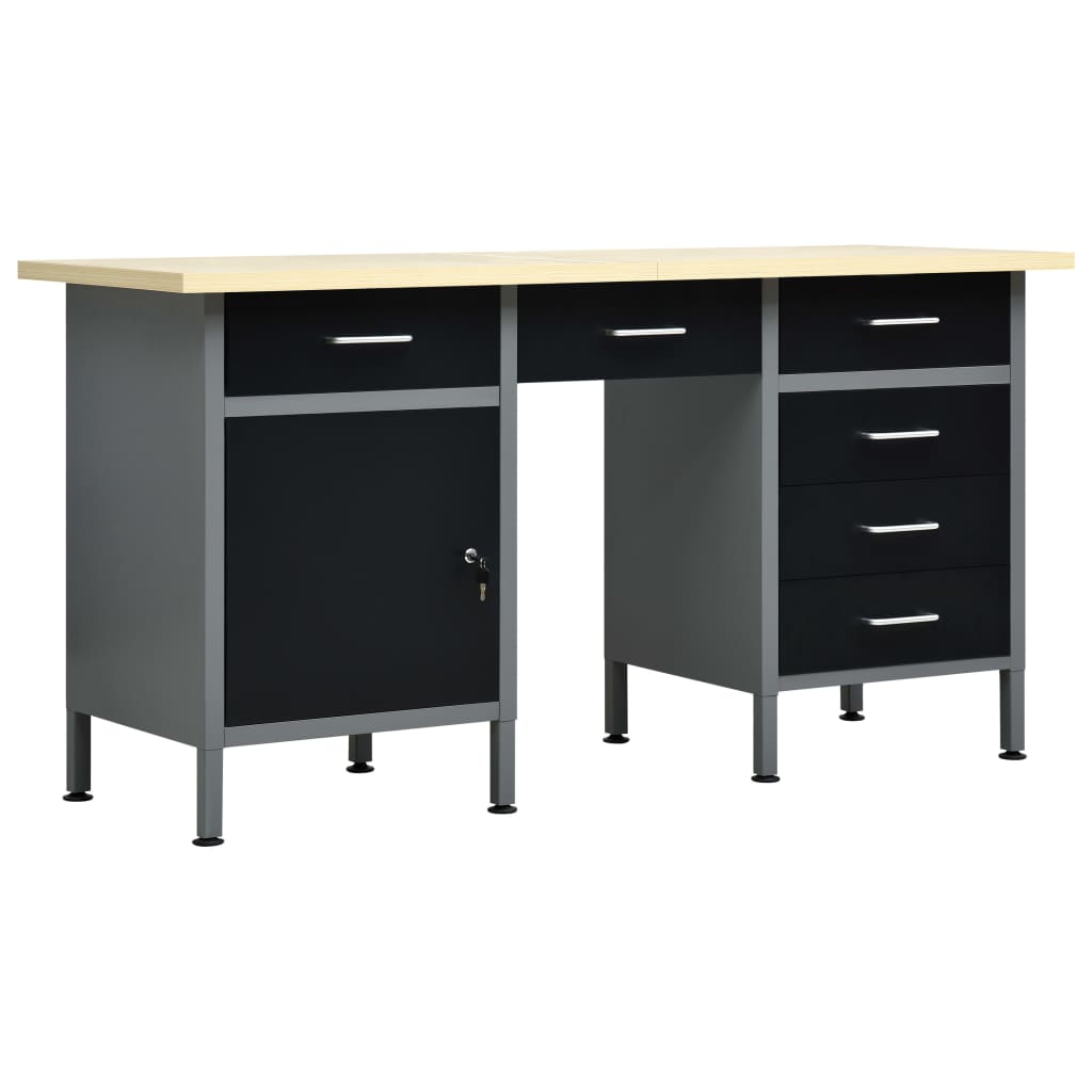 Vidaxl Workbench 160x60x85 cm in acciaio nero