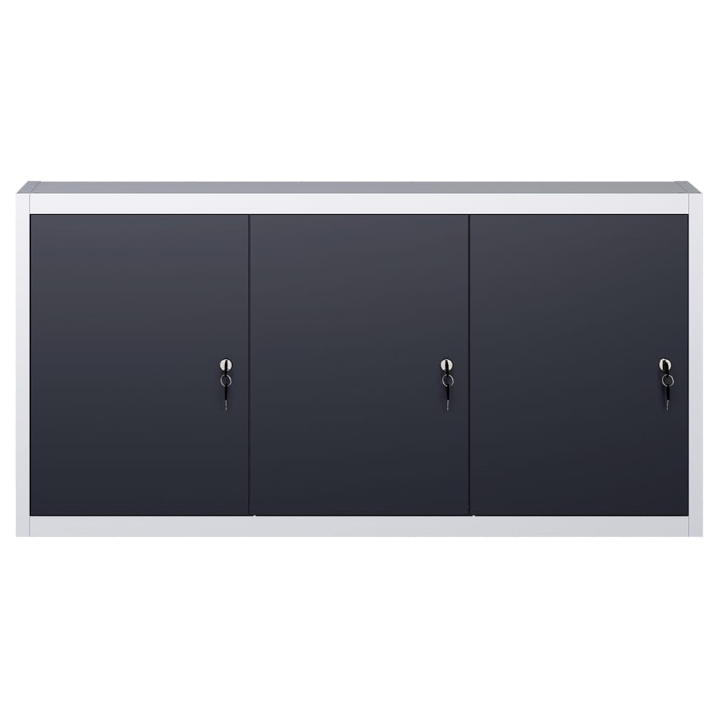 Vidaxl tool cabinet for the wall metal gray and black