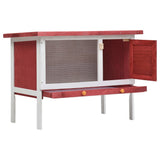 Vidaxl lapin Hutch pour l'extérieur avec 1 étage de bois rouge