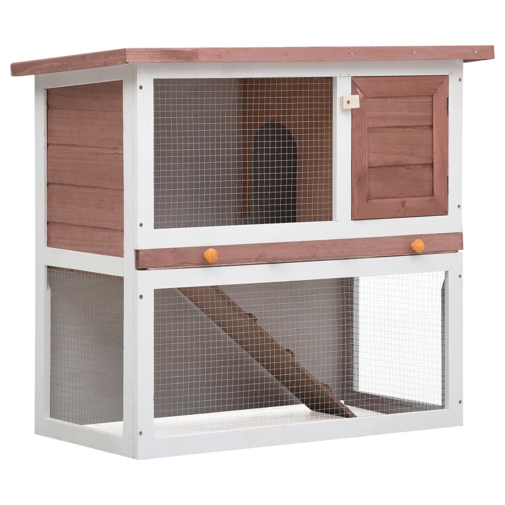 Vidaxl Rabbit Hutch for utsiden med 1 dørbrunt