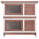 Vidaxl Rabbit Hutch for utsiden med 4 dører trebrun