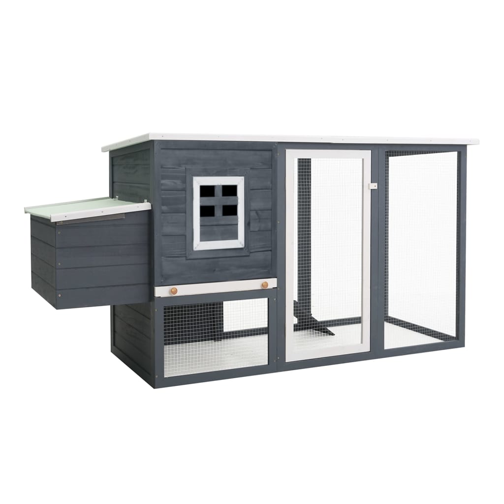 Vidaxl Chicken Coop med nat Loft Wood Grey